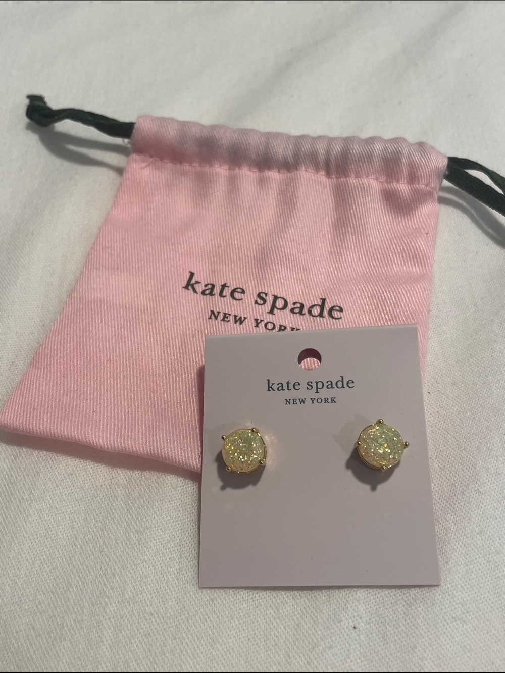kate spade Opal Glitter and Gold Stud Earrings